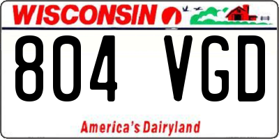 WI license plate 804VGD