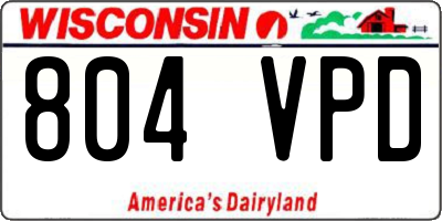 WI license plate 804VPD