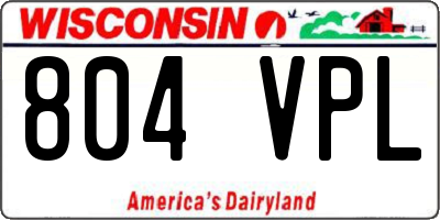 WI license plate 804VPL
