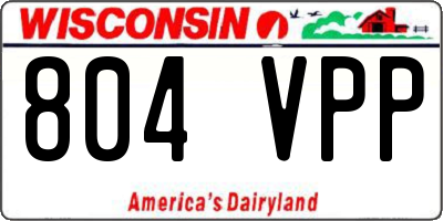WI license plate 804VPP