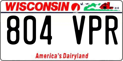 WI license plate 804VPR