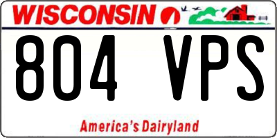WI license plate 804VPS