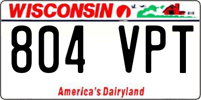 WI license plate 804VPT