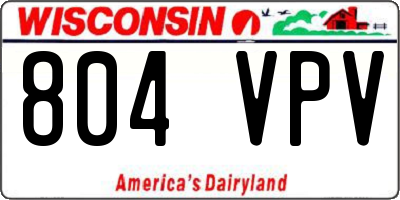 WI license plate 804VPV