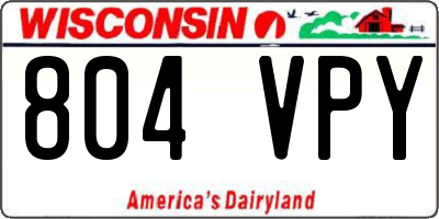 WI license plate 804VPY