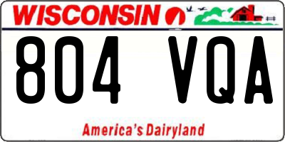 WI license plate 804VQA