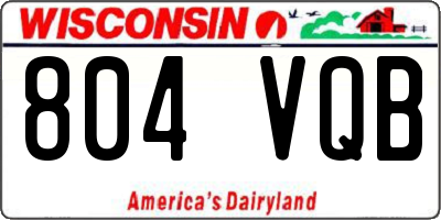 WI license plate 804VQB