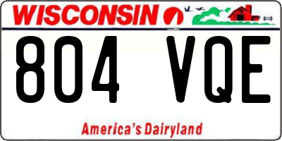 WI license plate 804VQE