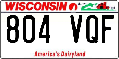 WI license plate 804VQF