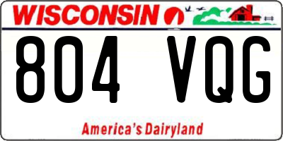 WI license plate 804VQG
