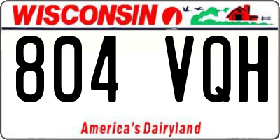 WI license plate 804VQH