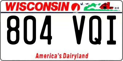 WI license plate 804VQI