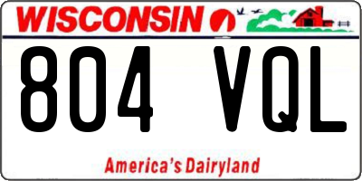 WI license plate 804VQL