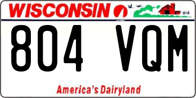 WI license plate 804VQM