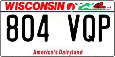 WI license plate 804VQP