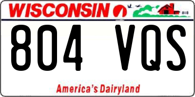WI license plate 804VQS
