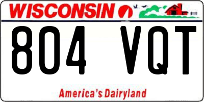WI license plate 804VQT