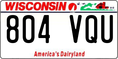 WI license plate 804VQU