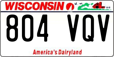 WI license plate 804VQV