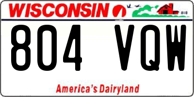 WI license plate 804VQW