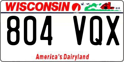 WI license plate 804VQX