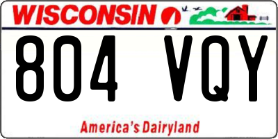 WI license plate 804VQY