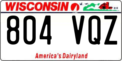 WI license plate 804VQZ