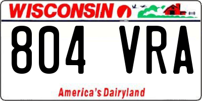 WI license plate 804VRA