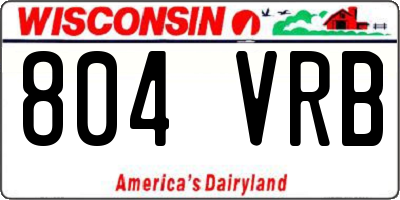 WI license plate 804VRB