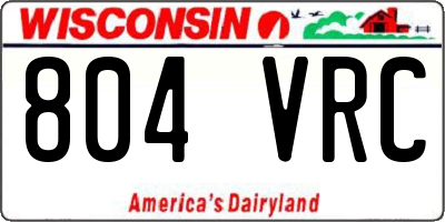 WI license plate 804VRC