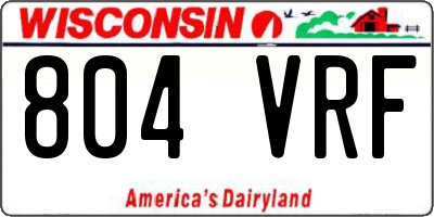 WI license plate 804VRF