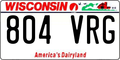 WI license plate 804VRG