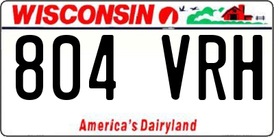 WI license plate 804VRH
