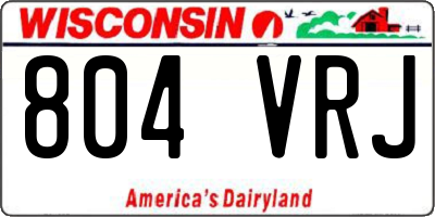 WI license plate 804VRJ