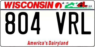 WI license plate 804VRL