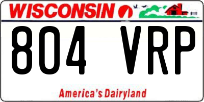 WI license plate 804VRP