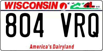 WI license plate 804VRQ