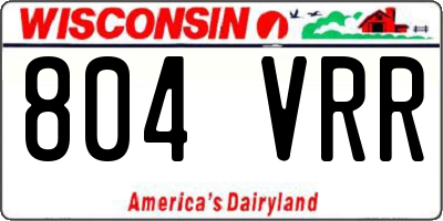 WI license plate 804VRR