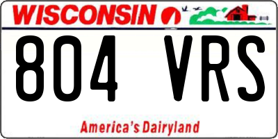 WI license plate 804VRS