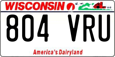 WI license plate 804VRU