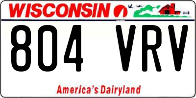 WI license plate 804VRV