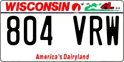 WI license plate 804VRW