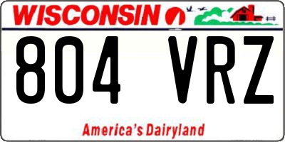 WI license plate 804VRZ