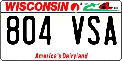 WI license plate 804VSA