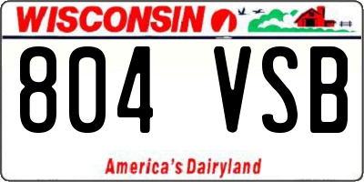 WI license plate 804VSB
