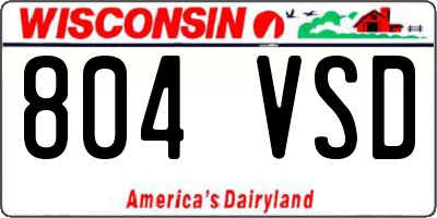 WI license plate 804VSD
