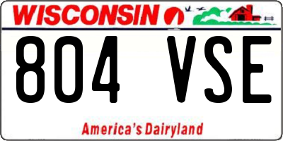 WI license plate 804VSE
