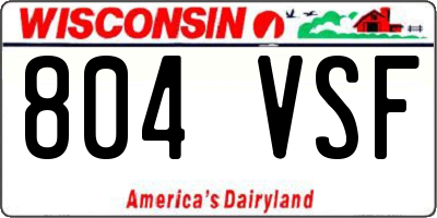 WI license plate 804VSF