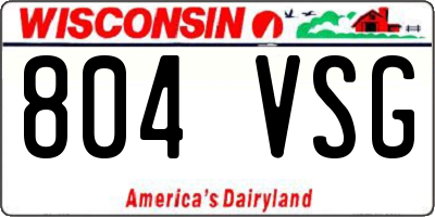 WI license plate 804VSG