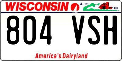 WI license plate 804VSH